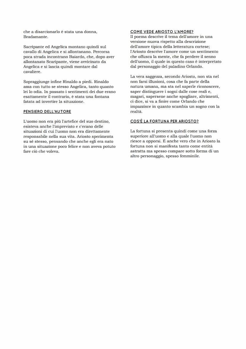 Orlando Furioso
Scritto da Ludovico Ariosto, il poema riprende
e prosegue la materia cavalleresca trattata da
Boiardo nell'Orlando innamorat