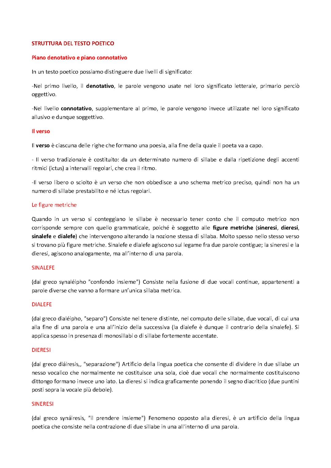 Struttura del testo poetico