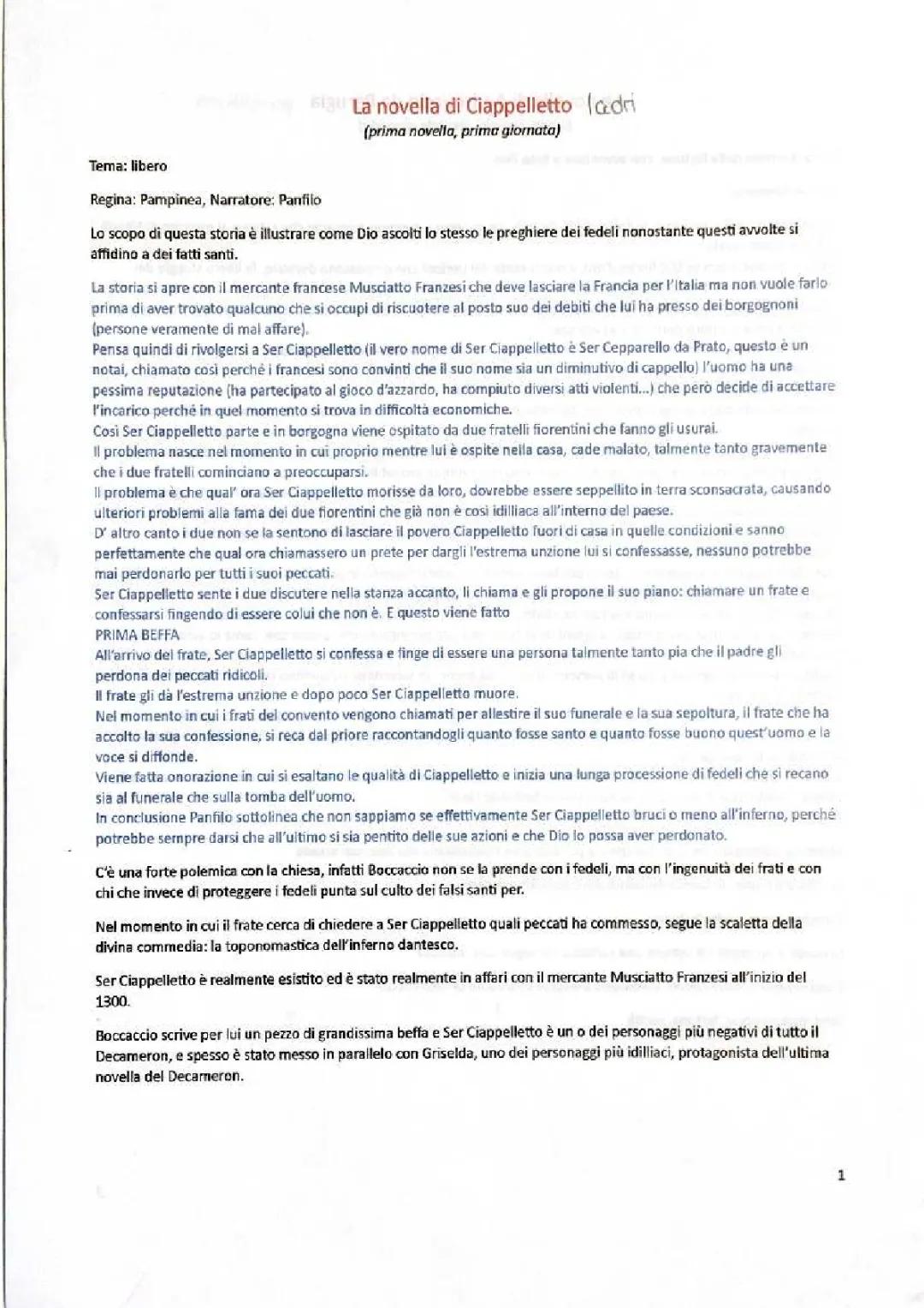 Scopri Ser Ciappelletto: Riassunto, Analisi e Testo PDF