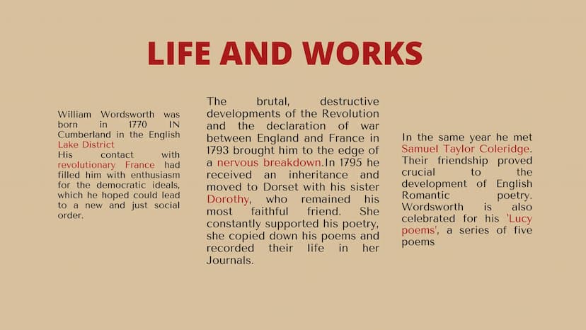 WORDSWORT LIFE AND WORKS
brutal, destructive
developments of the Revolution
and the declaration of war
between England and France in
1793 br