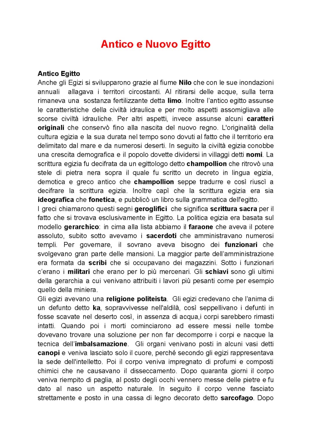Antico e Nuovo Egitto
