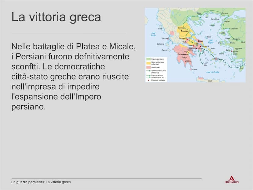 Le guerre persiane
EDUCATION Per cominciare
EDUCATION I processi
Potere concentrato
nelle mani di un
unico sovrano
Tentativo di
conquistare 