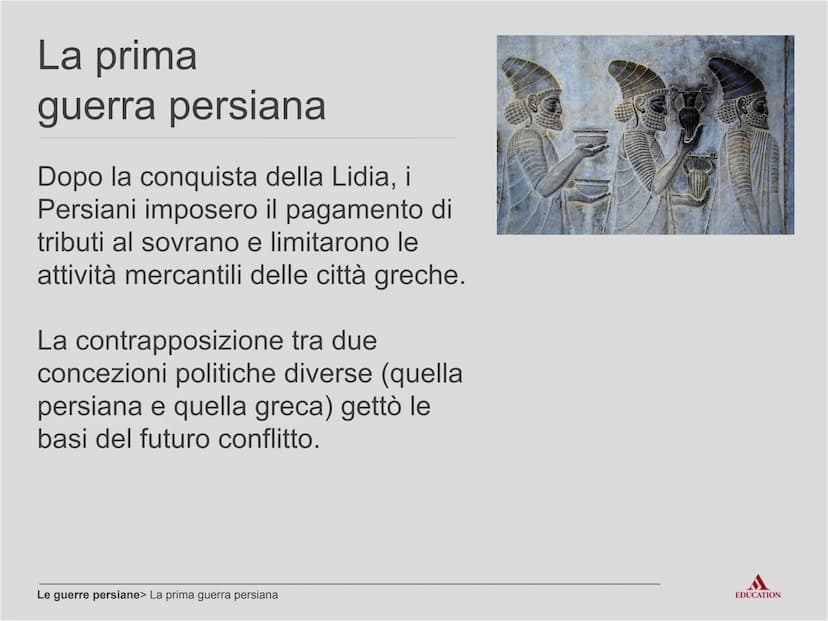 Le guerre persiane
EDUCATION Per cominciare
EDUCATION I processi
Potere concentrato
nelle mani di un
unico sovrano
Tentativo di
conquistare 