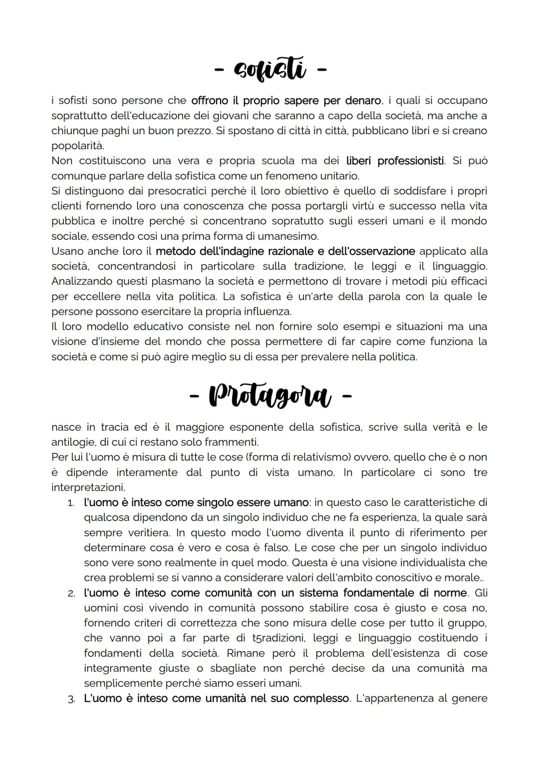 - sofisti -
i sofisti sono persone che offrono il proprio sapere per denaro, i quali si occupano
soprattutto dell'educazione dei giovani che