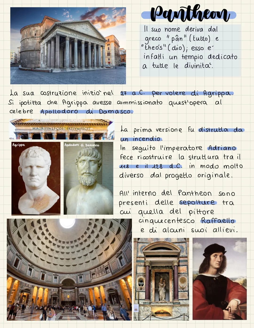 CERRIA
Agrippa
MAGRIPPALECOSTERTIVM FECIT
Pantheon
27 a.C. per volere di Agrippa.
La sua costruzione inizio nel
Si ipotizza che Agrippa aves