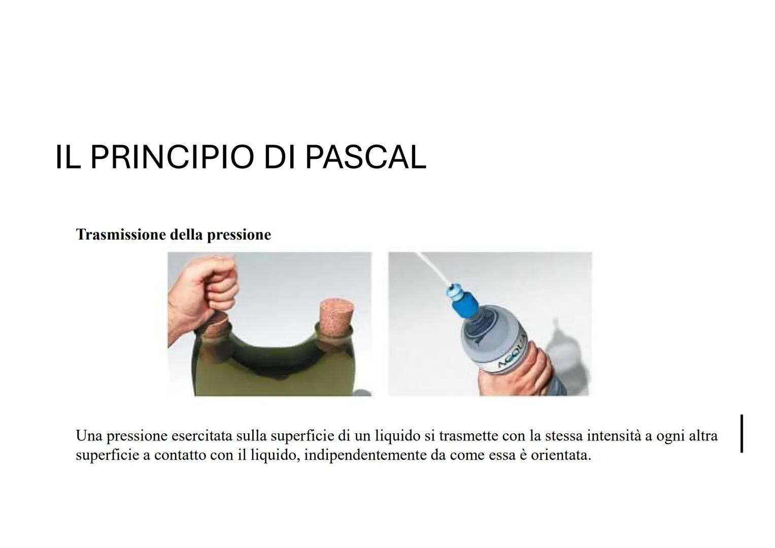 IL PRINCIPIO DI
PASCAL
Fonti e immagine ripresa dal libro:
<<1 Fisica - Lezioni e Problemi - Meccanca>>
Giuseppe Ruffo, Nunzio Lanotte
1 LA 
