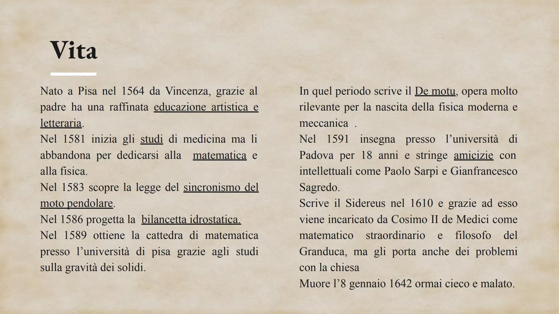 L.C.
Galileo
Galilei
1564-1642
IV^Z Indice
Vita
Pensiero e Metodo sperimentale
Progetti e Scoperte
Sidereus Nuncius
Problemi con la Chiesa
A