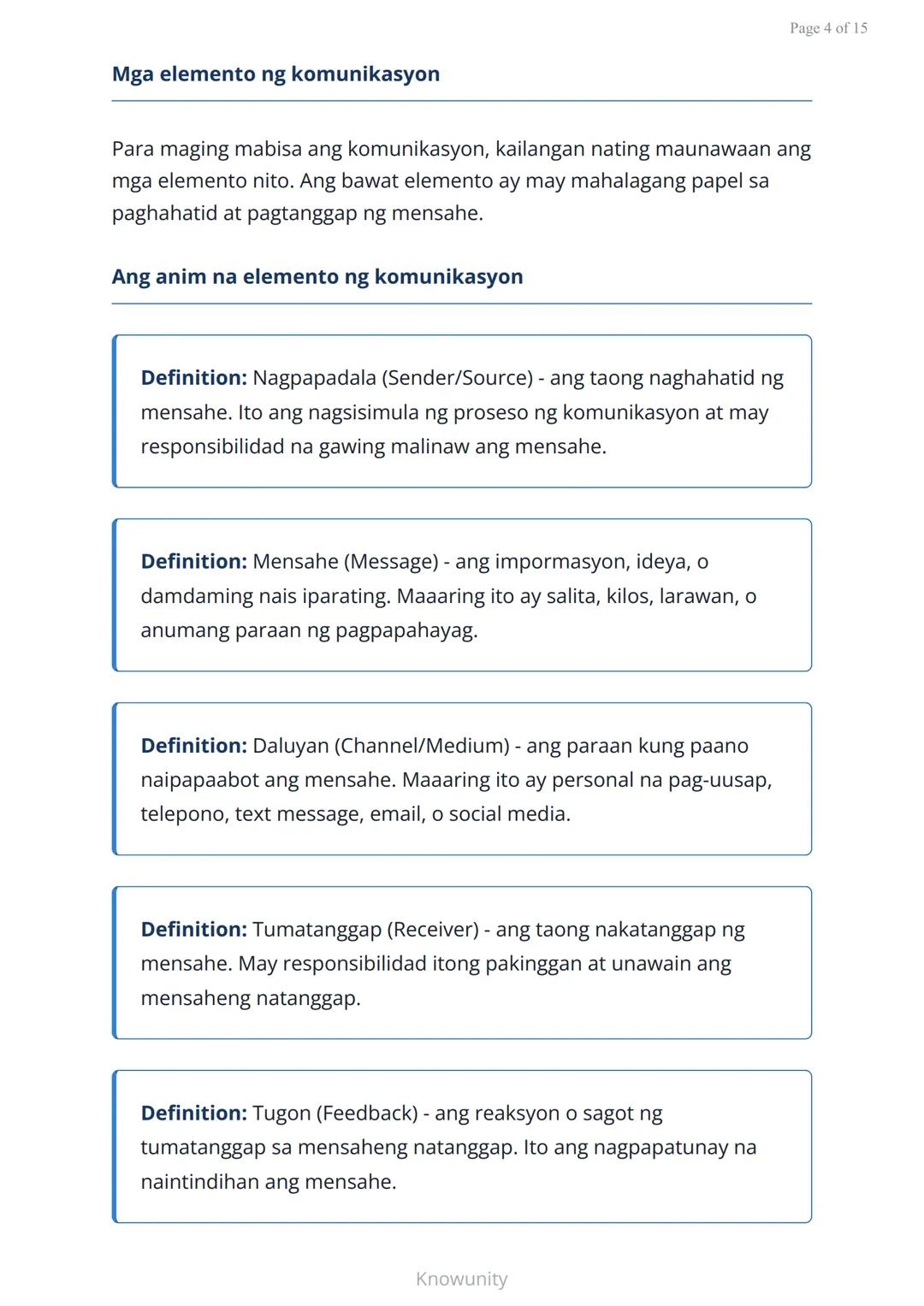 Pag-unlad ng Sarili at Pakikipagkapwa: Mabisang Komunikasyon
Pagkatuto ng mga estratehiya sa mabisang
komunikasyon at pakikipagkapwa
Mga Lay