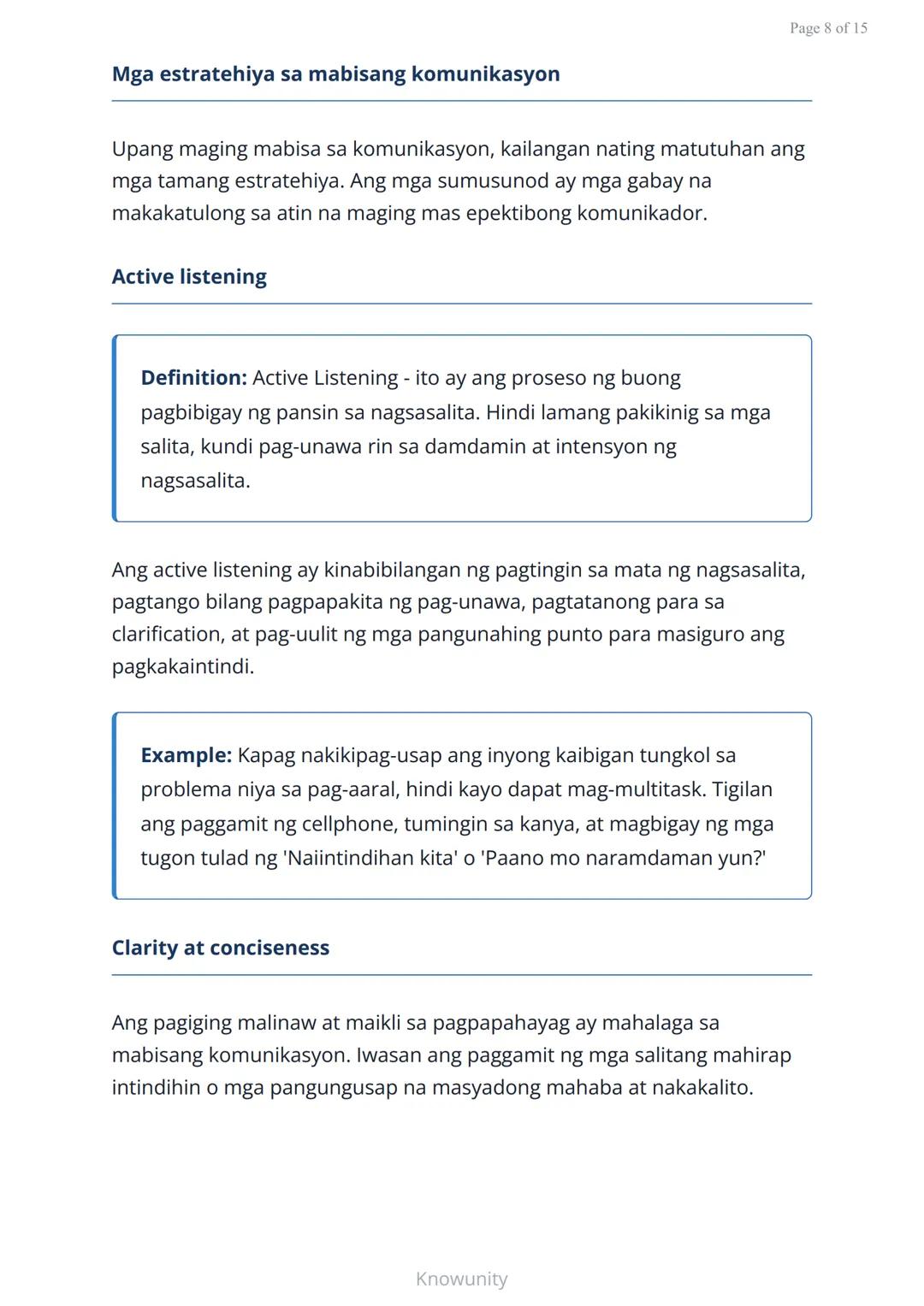 Pag-unlad ng Sarili at Pakikipagkapwa: Mabisang Komunikasyon
Pagkatuto ng mga estratehiya sa mabisang
komunikasyon at pakikipagkapwa
Mga Lay