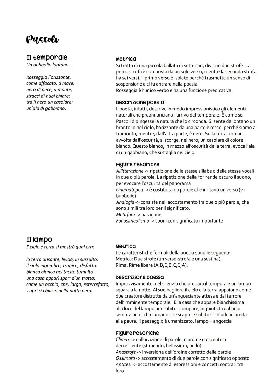 poesie pascoli (analisi del testo)