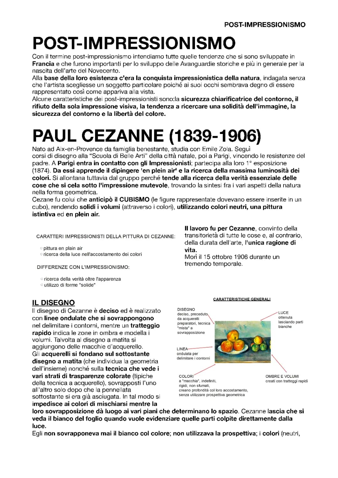 Post-impressionismo: caratteristiche, artisti e curiosità su Cézanne