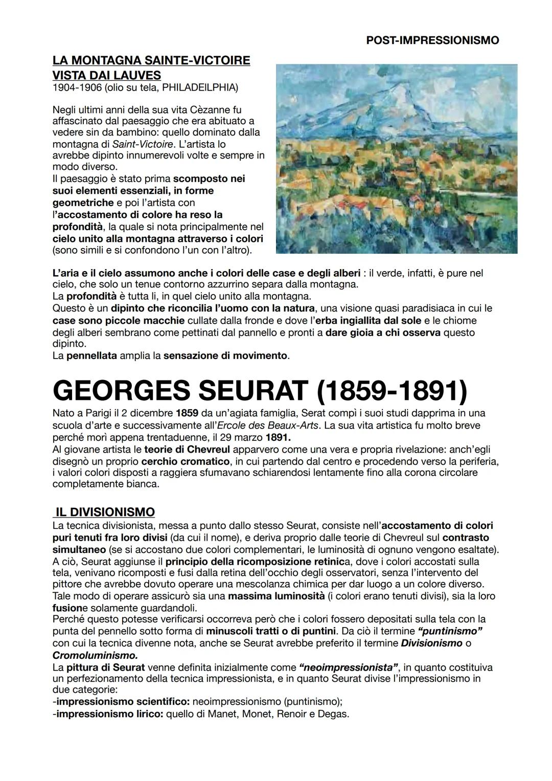 POST-IMPRESSIONISMO
Con il termine post-impressionismo intendiamo tutte quelle tendenze che si sono sviluppate in
Francia e che furono impor