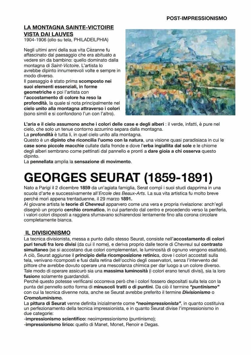 POST-IMPRESSIONISMO
Con il termine post-impressionismo intendiamo tutte quelle tendenze che si sono sviluppate in
Francia e che furono impor