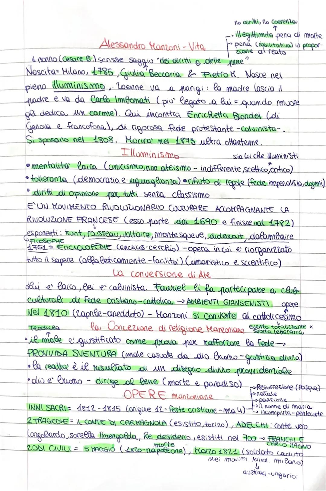 no diritti, no coerenza
↑
・illegittimita pena di morte
pena (nobilitativa) in propor-
zione al reato
Alessandro Manzoni - Vita
il nonno (Ces