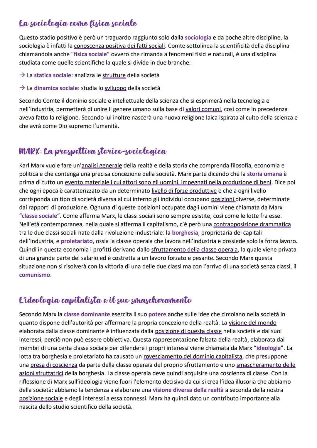 I classici della sociologia
CAPITOLO 1: IL CONTESTO STORICO SOCIALE
La nascita della disciplina
A partire dalla metà del XIX secolo nasce un
