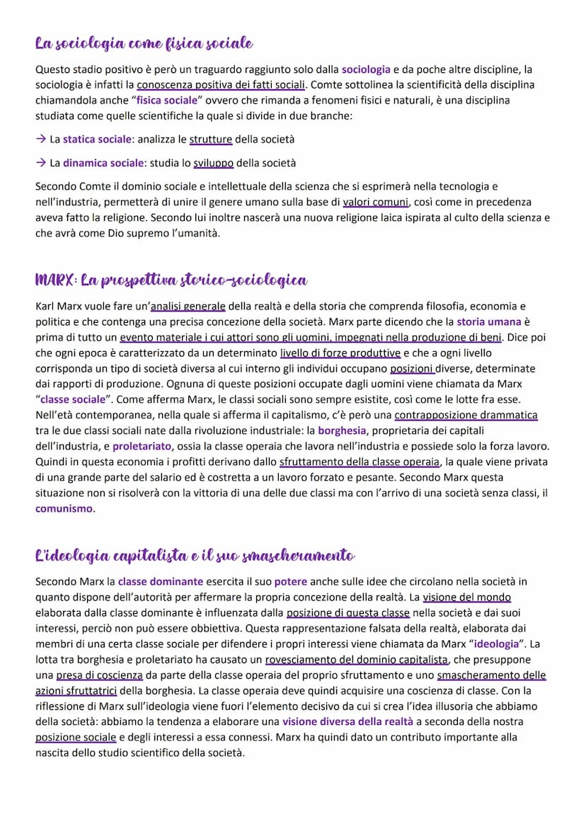 I classici della sociologia
CAPITOLO 1: IL CONTESTO STORICO SOCIALE
La nascita della disciplina
A partire dalla metà del XIX secolo nasce un