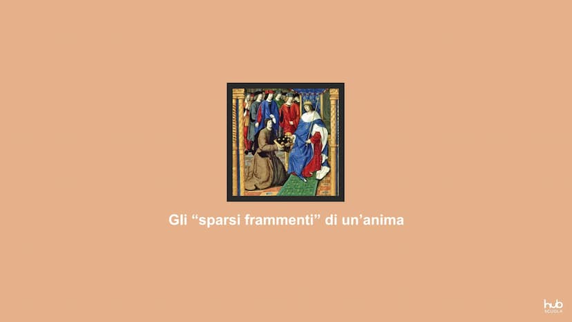 Francesco Petrarca:
la voce dell'io diviso
K «Vuoi dunque sapere
la mia malattia? Non so
saziarmi di libri>>.
Lettera a Giovanni dell'Incisa