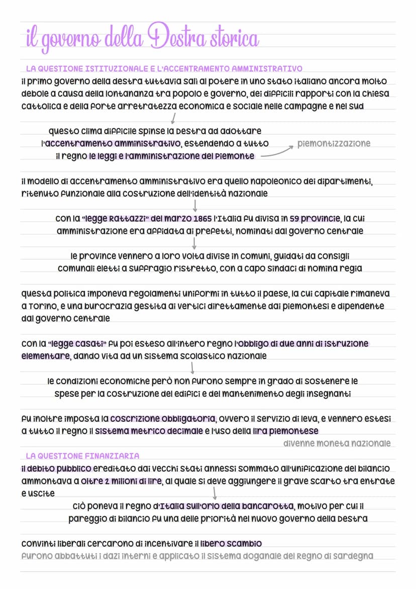 la Destra e la Sinistra storiche
il diritto di voto era riservato ai soli maschi di età superiore ai 25 anni che, oltre a saper
leggere e sc
