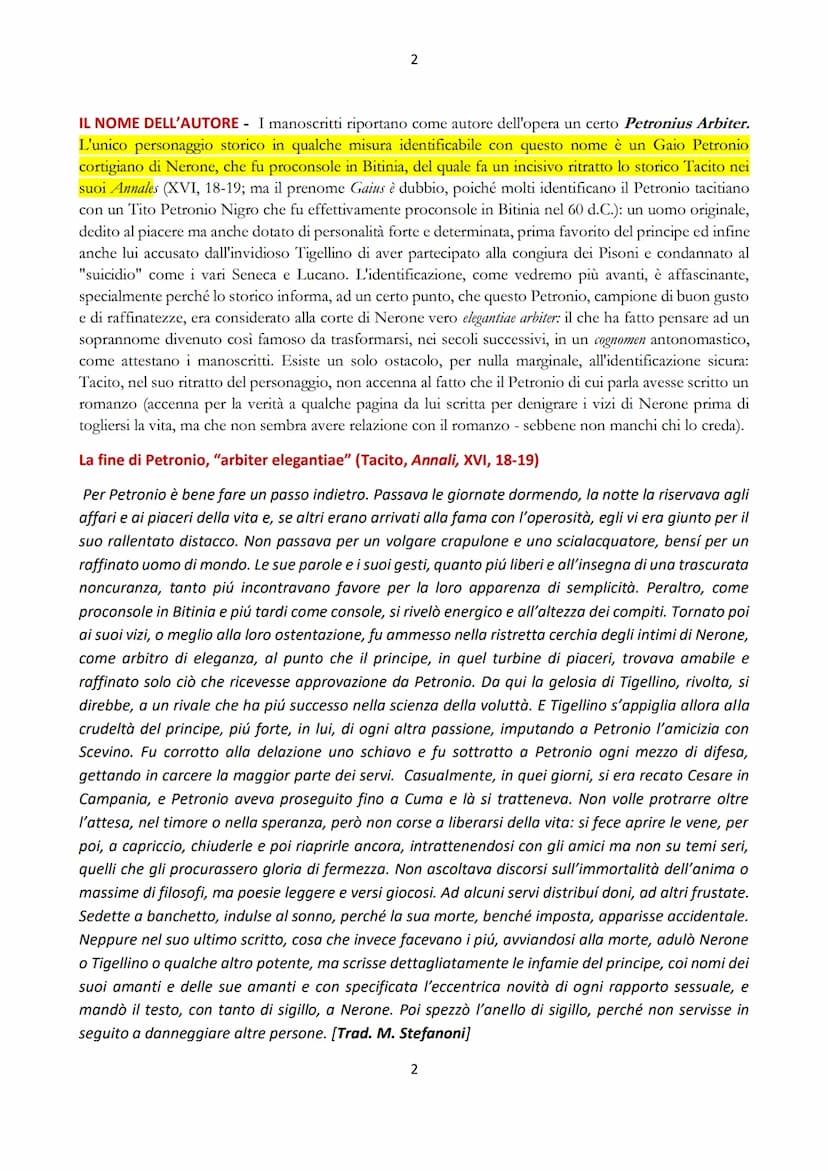 1
IL SATYRICON DI PETRONIO
1. GLI ENIGMI DEL SATYRICON
Il Satyricon, una delle opere più interessanti, e sicuramente la più originale, della