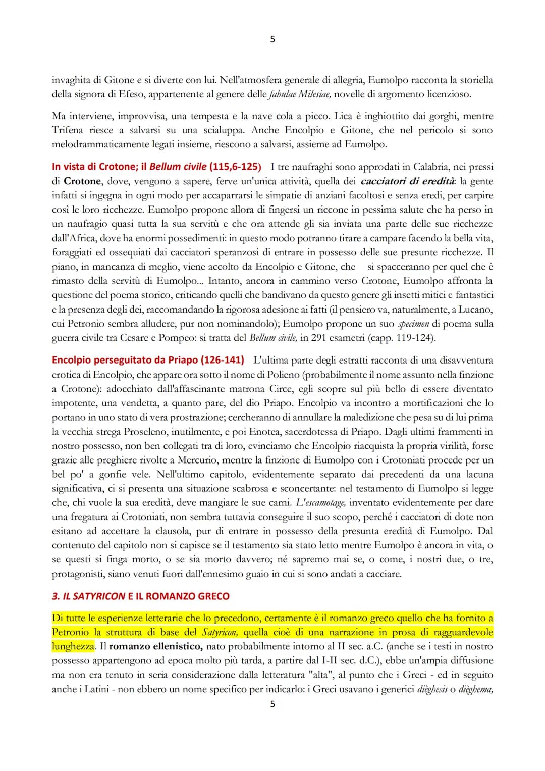 1
IL SATYRICON DI PETRONIO
1. GLI ENIGMI DEL SATYRICON
Il Satyricon, una delle opere più interessanti, e sicuramente la più originale, della