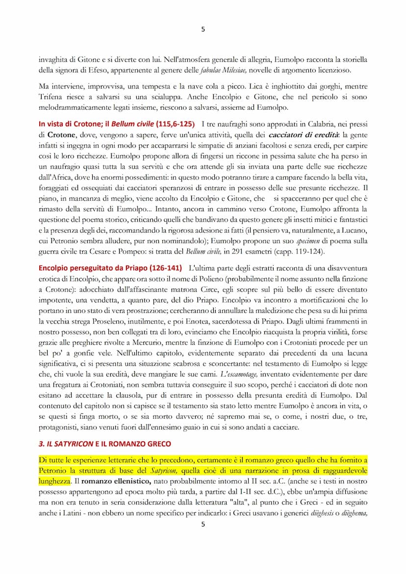 1
IL SATYRICON DI PETRONIO
1. GLI ENIGMI DEL SATYRICON
Il Satyricon, una delle opere più interessanti, e sicuramente la più originale, della