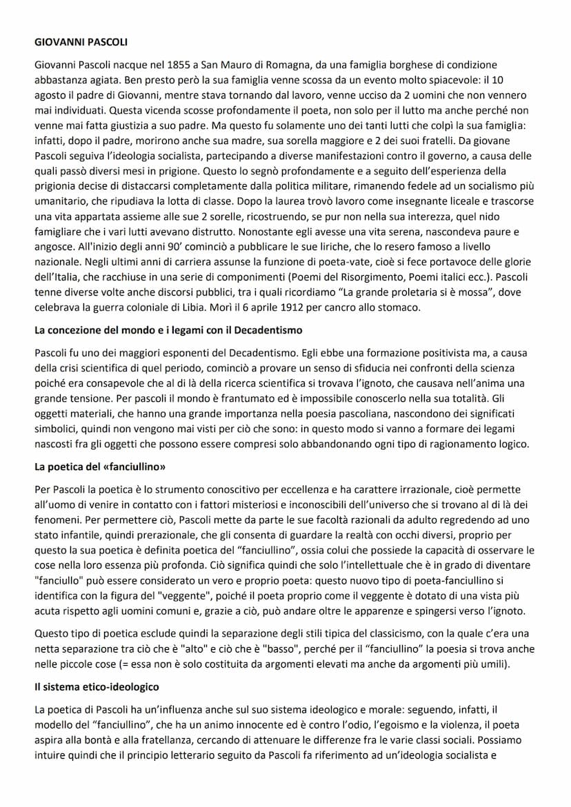 IL DECADENTISMO
Il Decadentismo fu un importante movimento culturale, sviluppatosi verso il 1870, che coinvolgeva tutti gli
ambiti della cul
