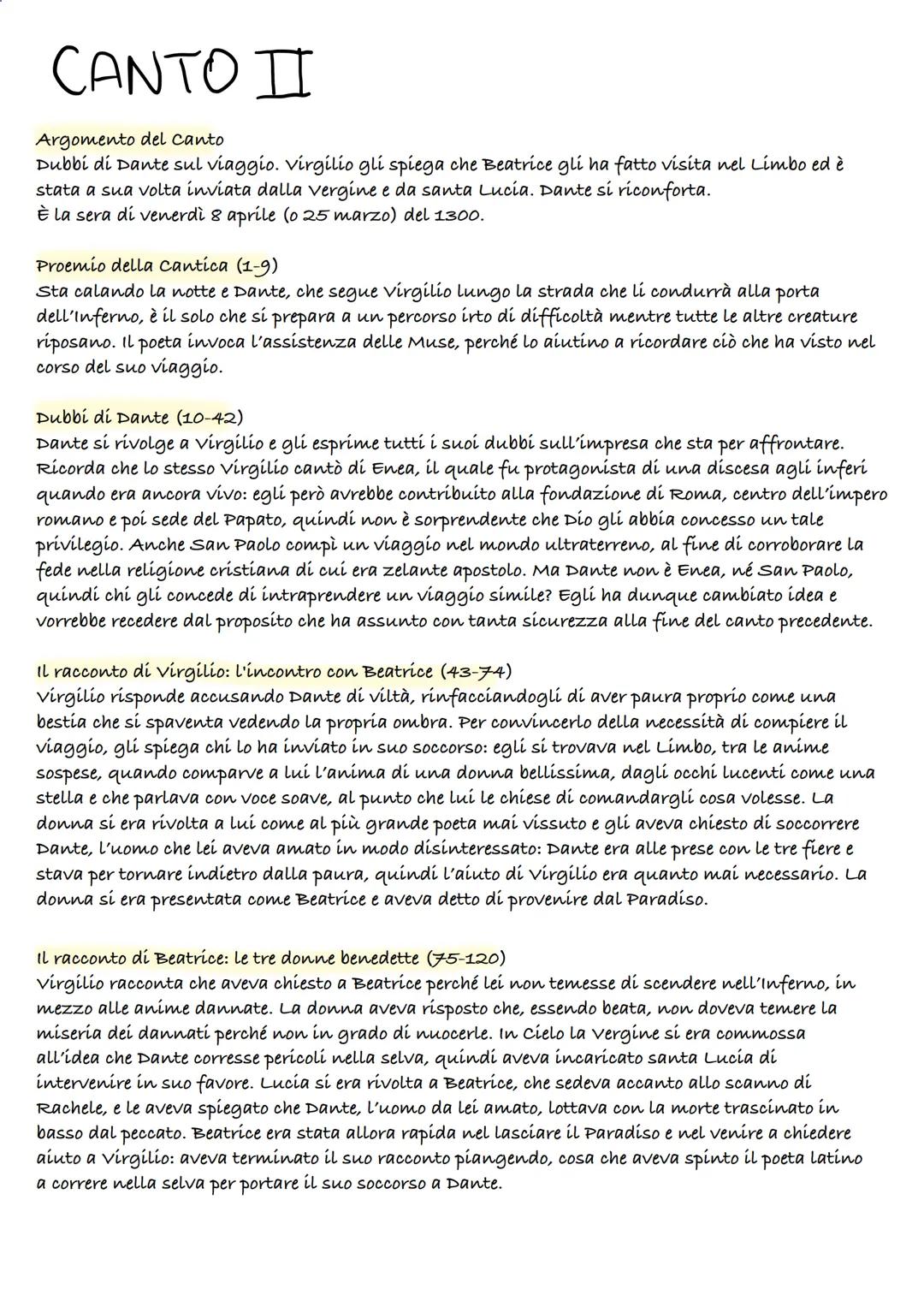 L'Inferno Canto II: Il Viaggio di Dante Con Guida di Virgilio