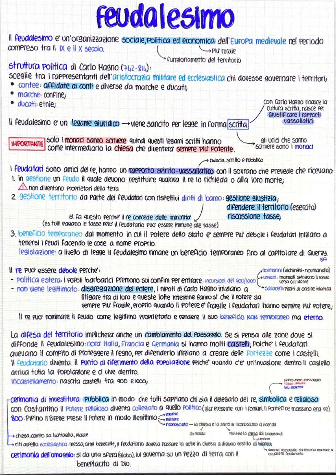 # Feudalesimo

Il feudalesimo e' un'organizzazione sociale, Politica ed economica dell'Europa medievale nel periodo
compreso tra il IX e il 