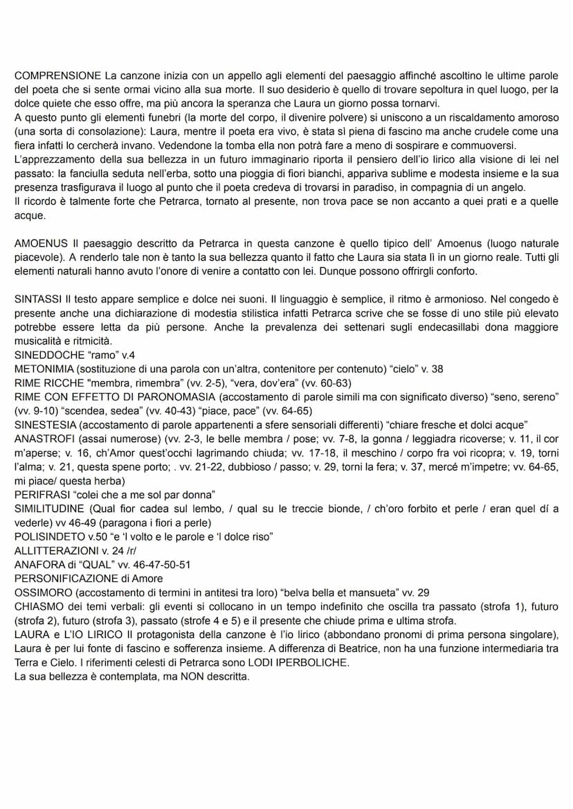 CHIARE, FRESCHE ET DOLCI ACQUE p. 641
Si tratta di una Canzone. La canzone è stata ideata dai provenzali, ripresa dai siciliani e messa a pu