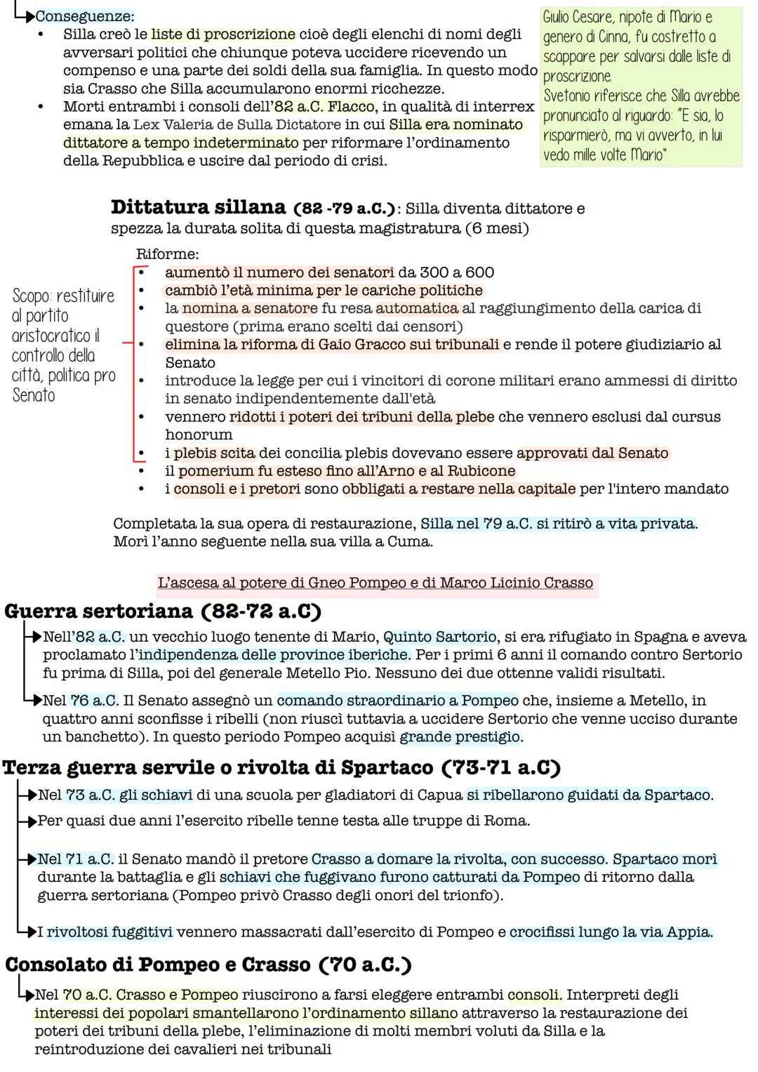 La crisi della tarda repubblica
Dopo la morte di Gaio Gracco la repubblica inizia ad entrare in crisi e per circa un secolo si
susseguirono 