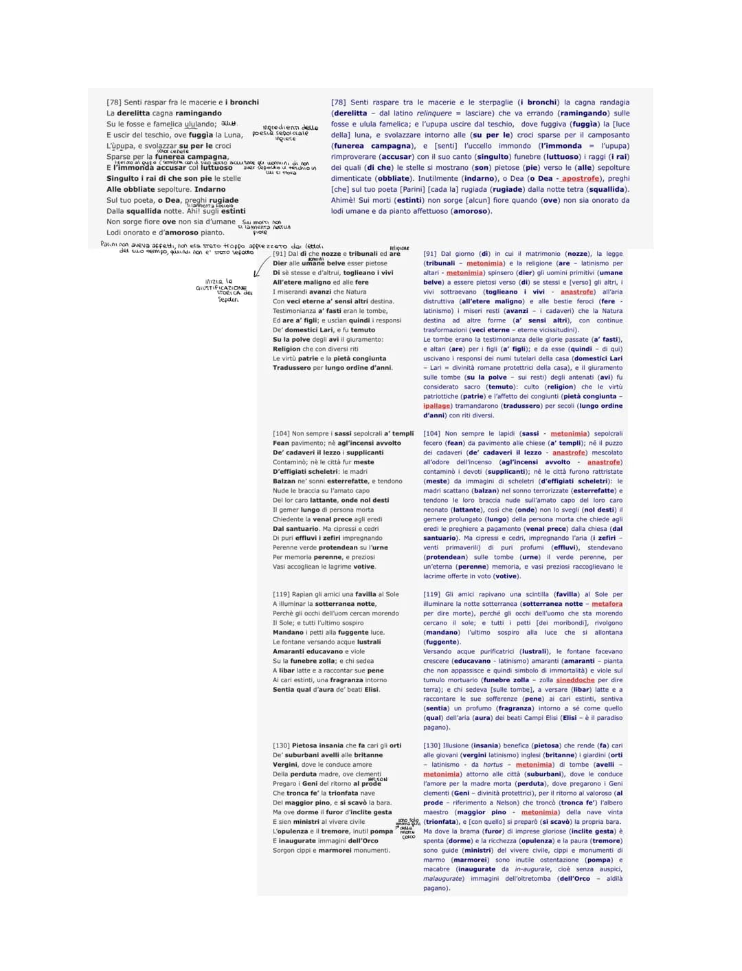 TESTO
Deorum manium iura sancta sunto
A IPPOLITO PINDEMONTE
POLISINDETO
[1] All'ombra de' cipressi e dentro l'urne
Confortate di pianto è fo