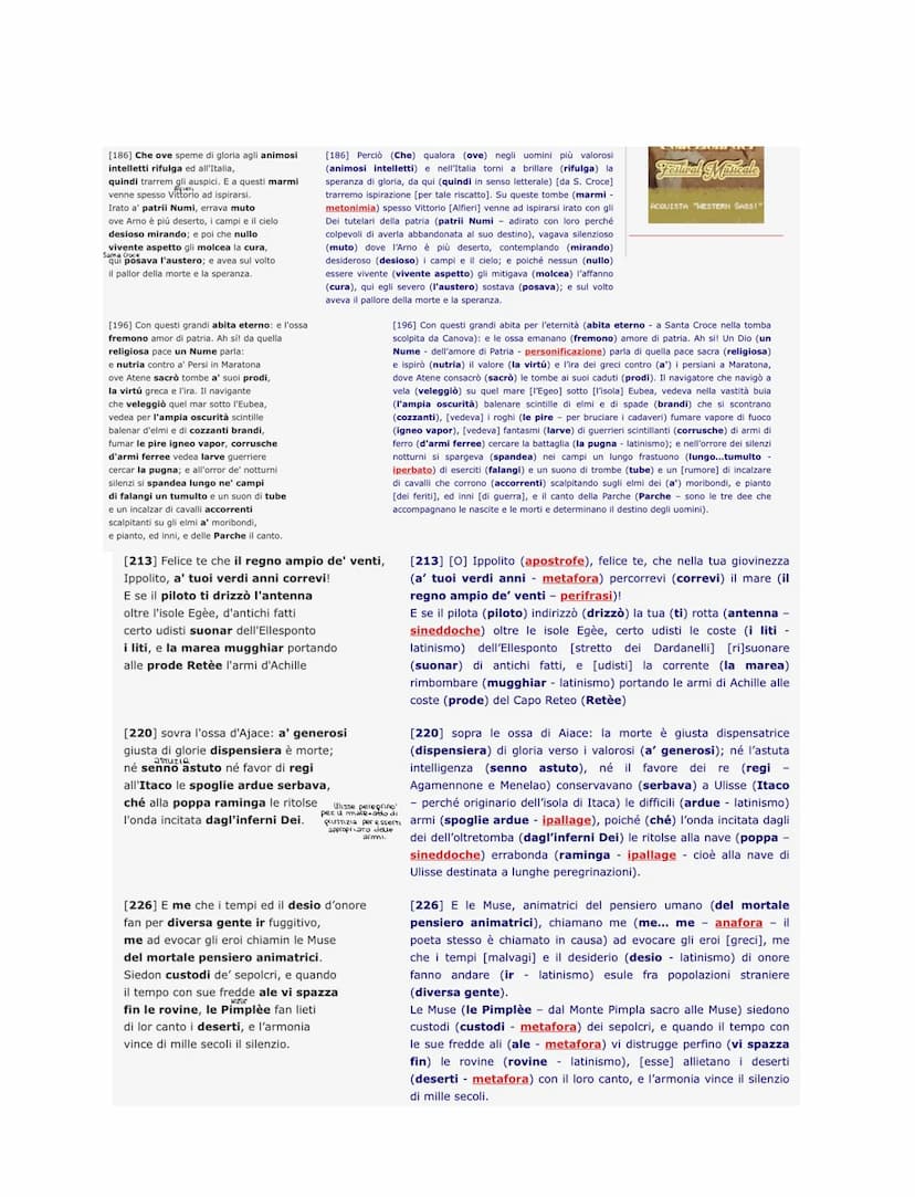 TESTO
Deorum manium iura sancta sunto
A IPPOLITO PINDEMONTE
POLISINDETO
[1] All'ombra de' cipressi e dentro l'urne
Confortate di pianto è fo