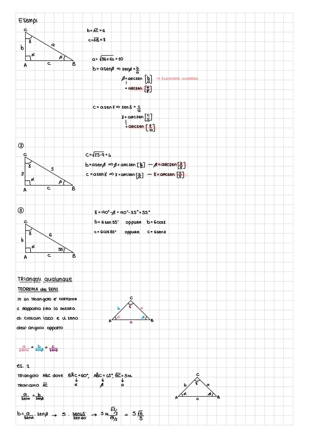 # TRIGONOMETRIA

Studio della Relazione fra le misure der lati e le funzioni goniometriche degli angoli di un Triangolo

- lettere minuscole