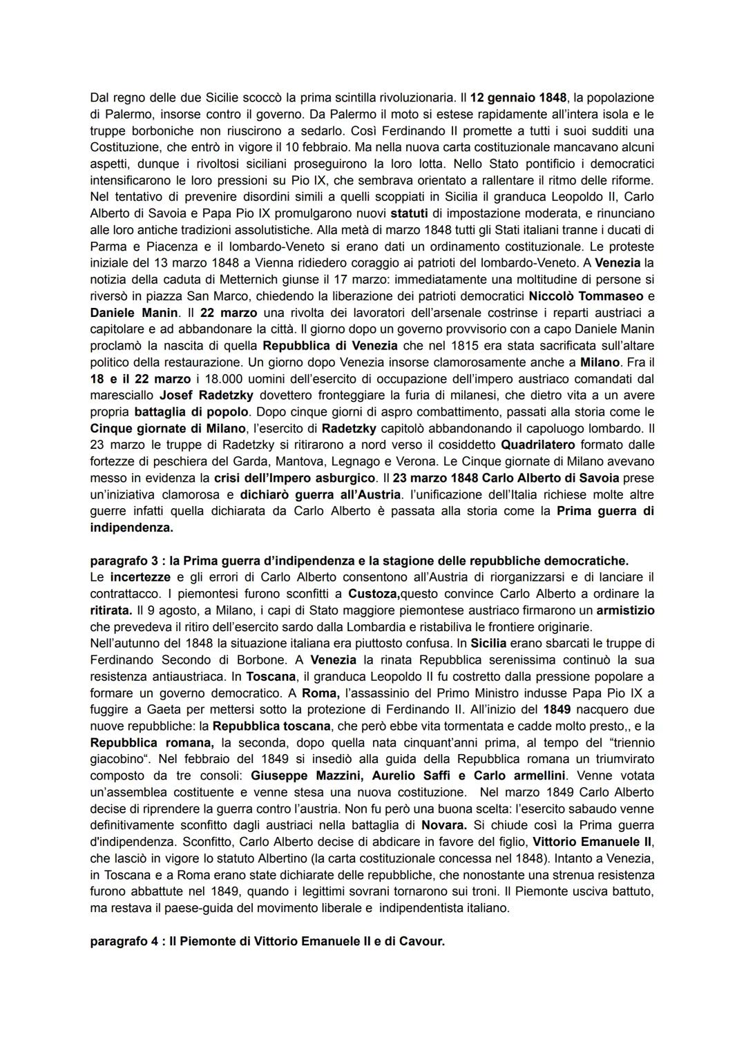 CAPITOLO 10:IL RISORGIMENTO ITALIANO
paragrafo 1: L'Italia fra il 1831 e il 1848
Con il termine 'Risorgimento' si definisce il lungo process