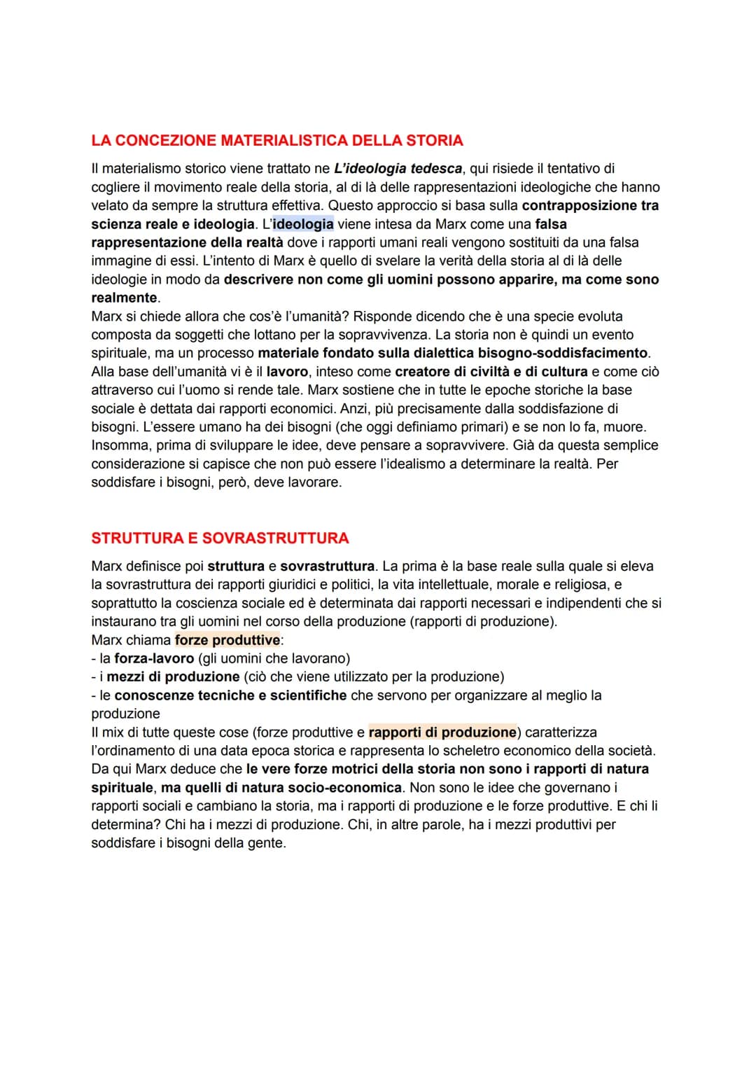 MARX
LE CARATTERISTICHE GENERALI DEL MARXISMO
Il pensiero di Marx è irriducibile alla dimensione puramente filosofica, sociologica o
economi