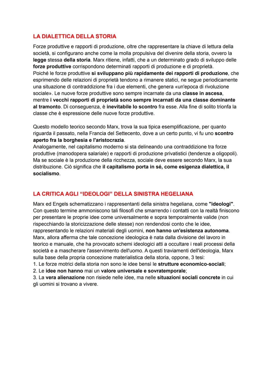 MARX
LE CARATTERISTICHE GENERALI DEL MARXISMO
Il pensiero di Marx è irriducibile alla dimensione puramente filosofica, sociologica o
economi