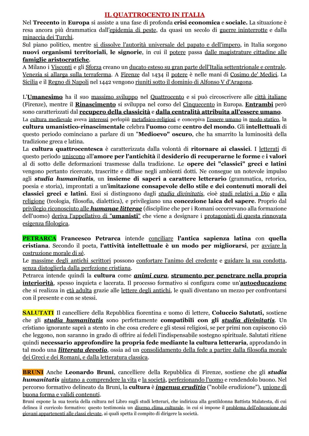IL QUATTROCENTO IN ITALIA