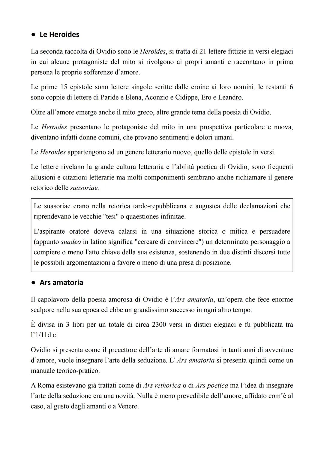 # Publio Ovidio Nasone

*   Vita

Nasce il 20 marzo del 43 a.c. a Sulmona, nell'odierno Abruzzo.

Visse gli anni migliori dell'età augustea.