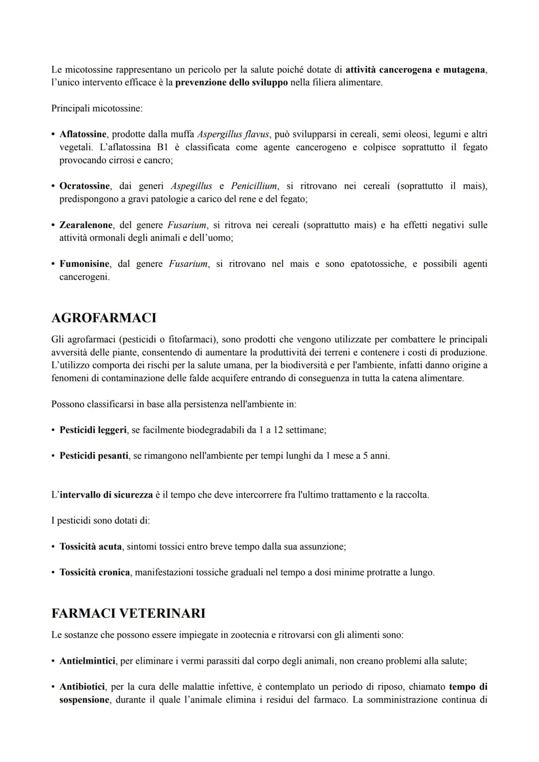 Alimentazione  Contaminazione fisico-chimica
I prodotti agroalimentari possono contenere sostanze tossiche, queste possono essere:
• Present