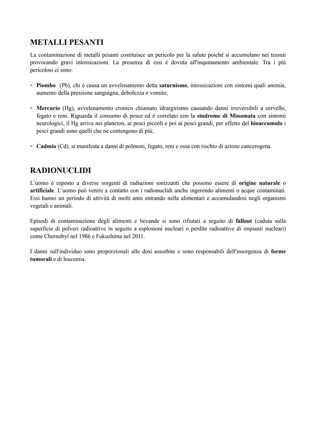 Alimentazione  Contaminazione fisico-chimica
I prodotti agroalimentari possono contenere sostanze tossiche, queste possono essere:
• Present