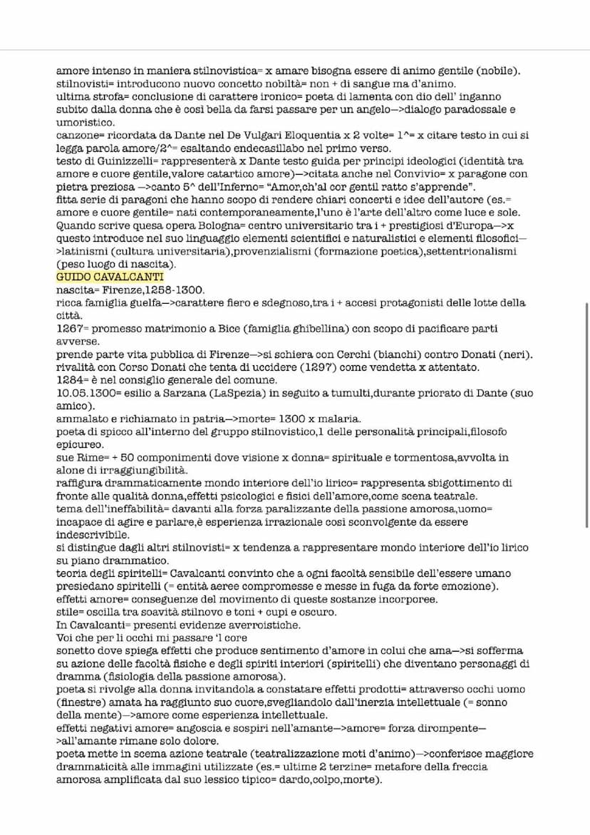 STILNOVO
nascita Bologna (Emilia), anni '60-'70 del 13 sec.->si sviluppa a Firenze tra 1280 e 1310.
esperienza poetica.
secondo alcuni studi