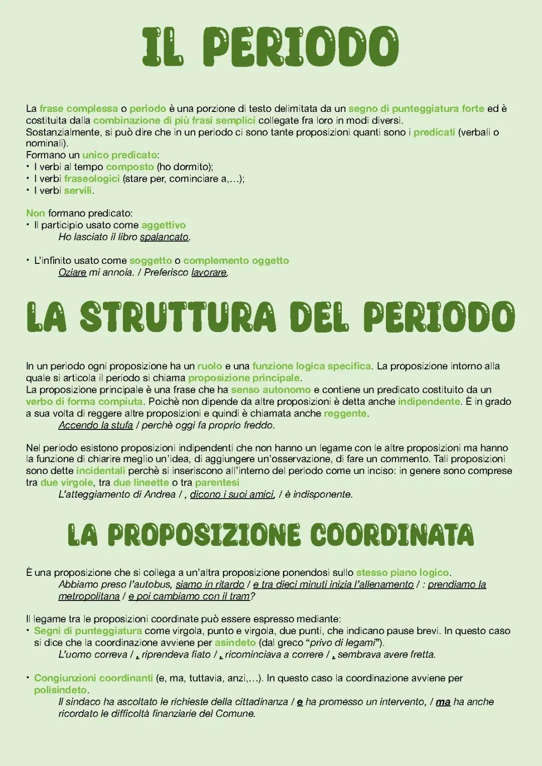 Il periodo e la struttura del periodo