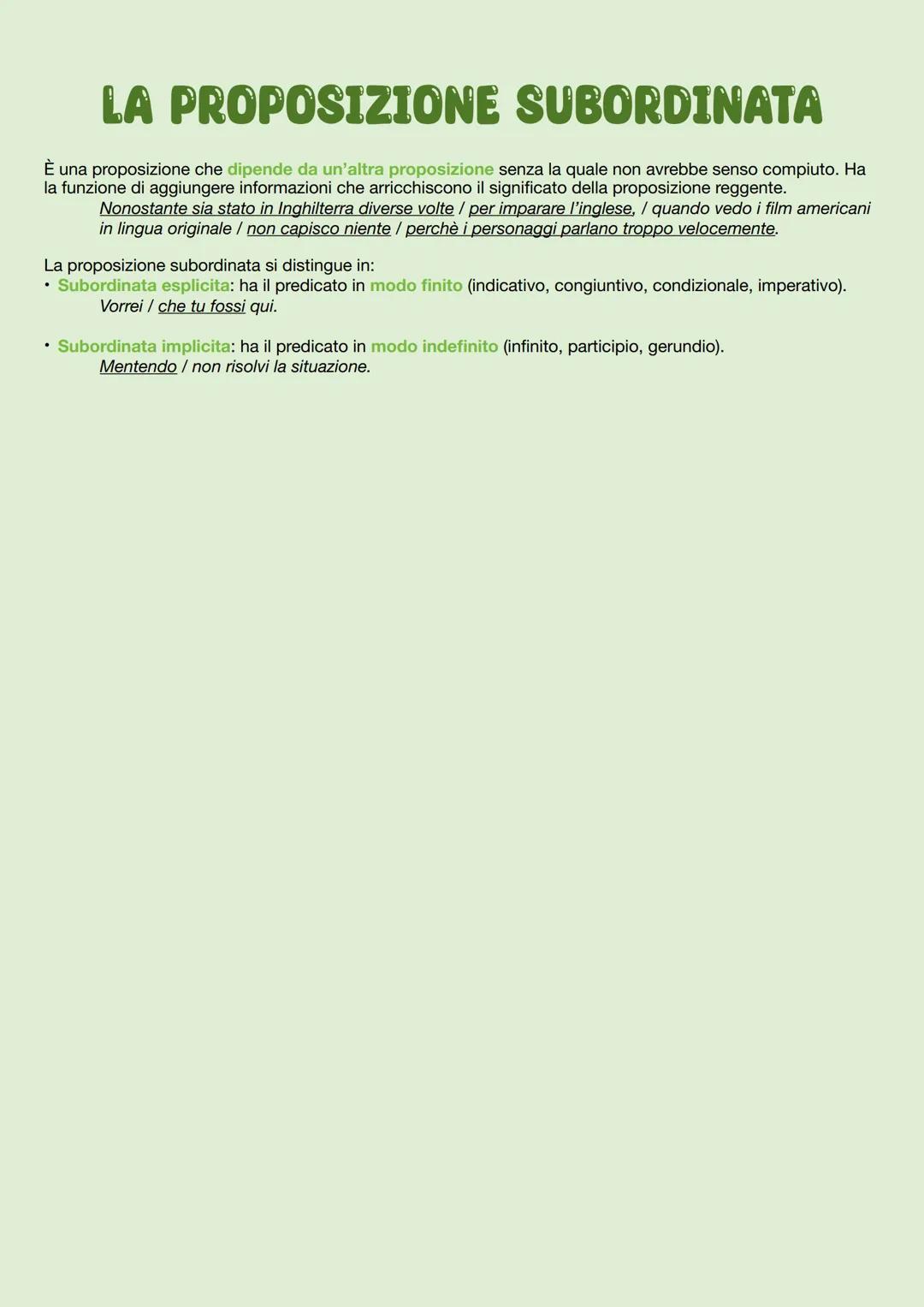 IL PERIODO
La frase complessa o periodo è una porzione di testo delimitata da un segno di punteggiatura forte ed è
costituita dalla combinaz