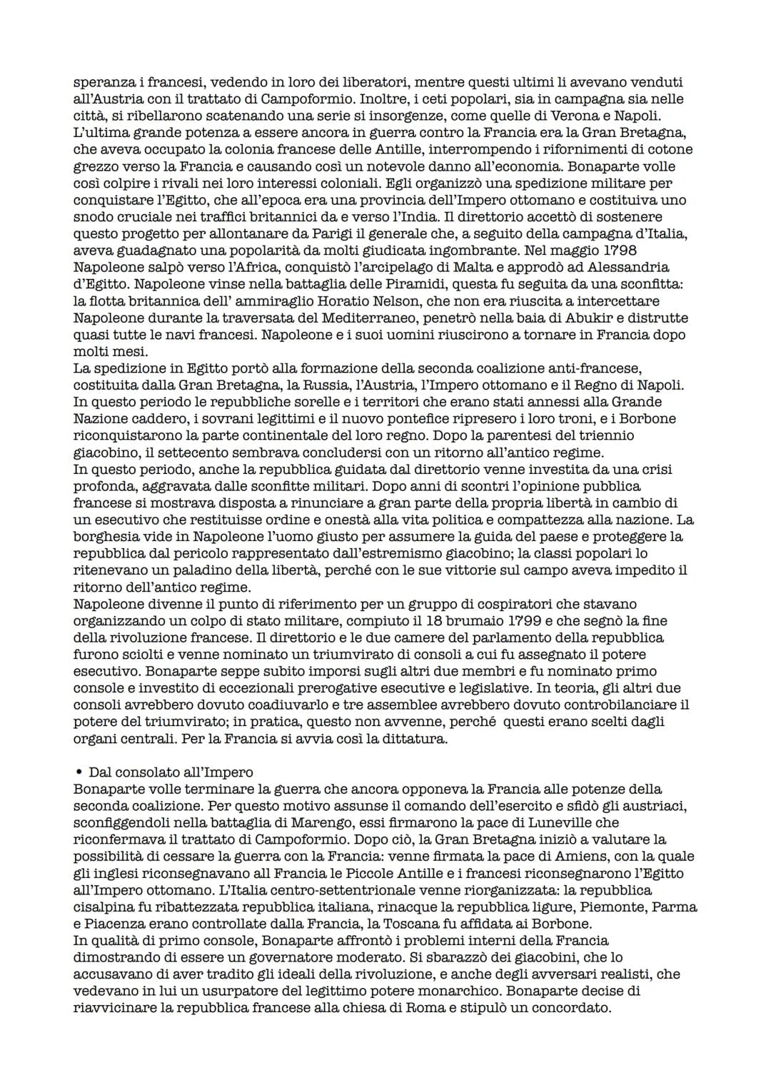 La parabola politica di Napoleone
• La rapida ascesa del generale Bonaparte
La fase Termidoriana rappresentò il periodo più turbolento della