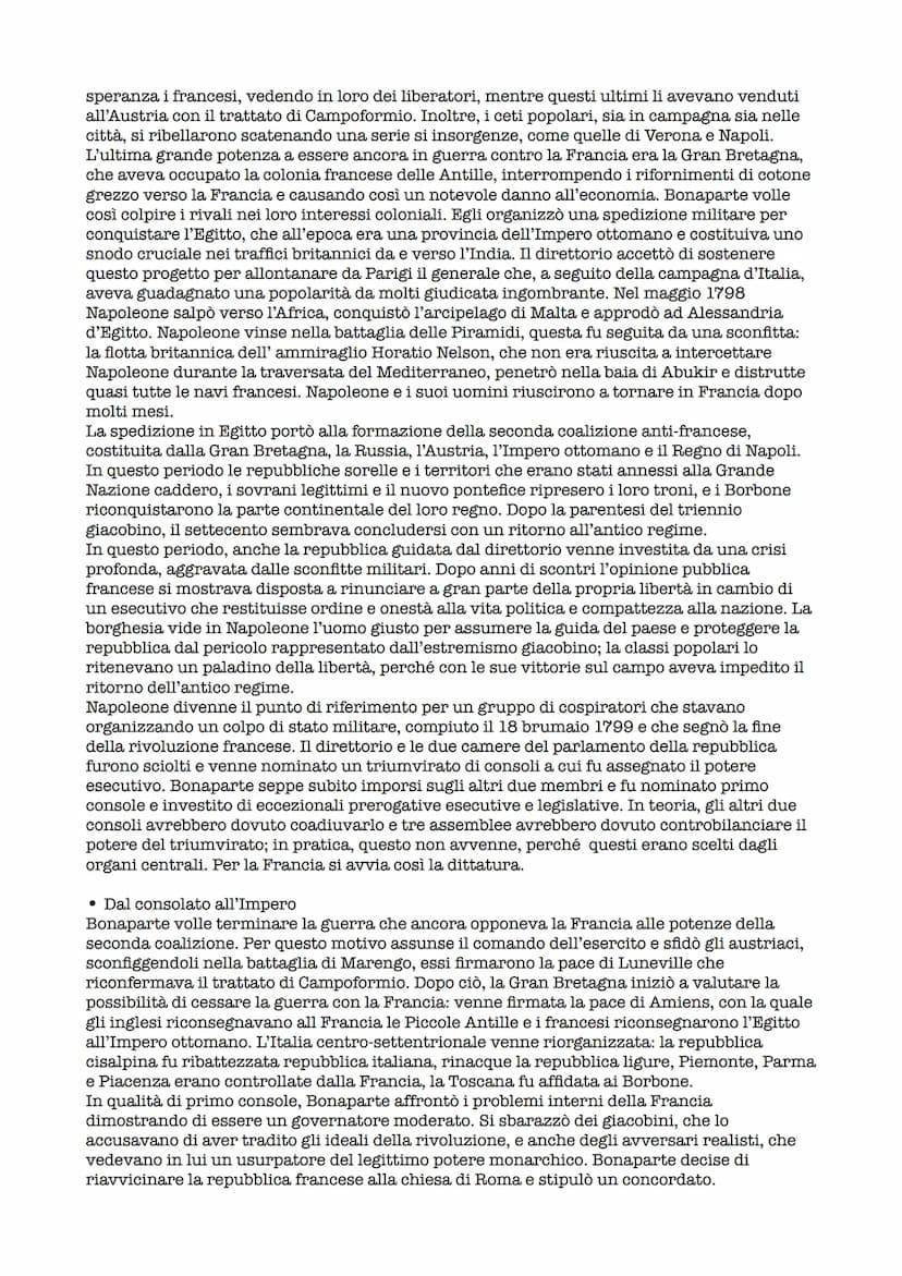 La parabola politica di Napoleone
• La rapida ascesa del generale Bonaparte
La fase Termidoriana rappresentò il periodo più turbolento della