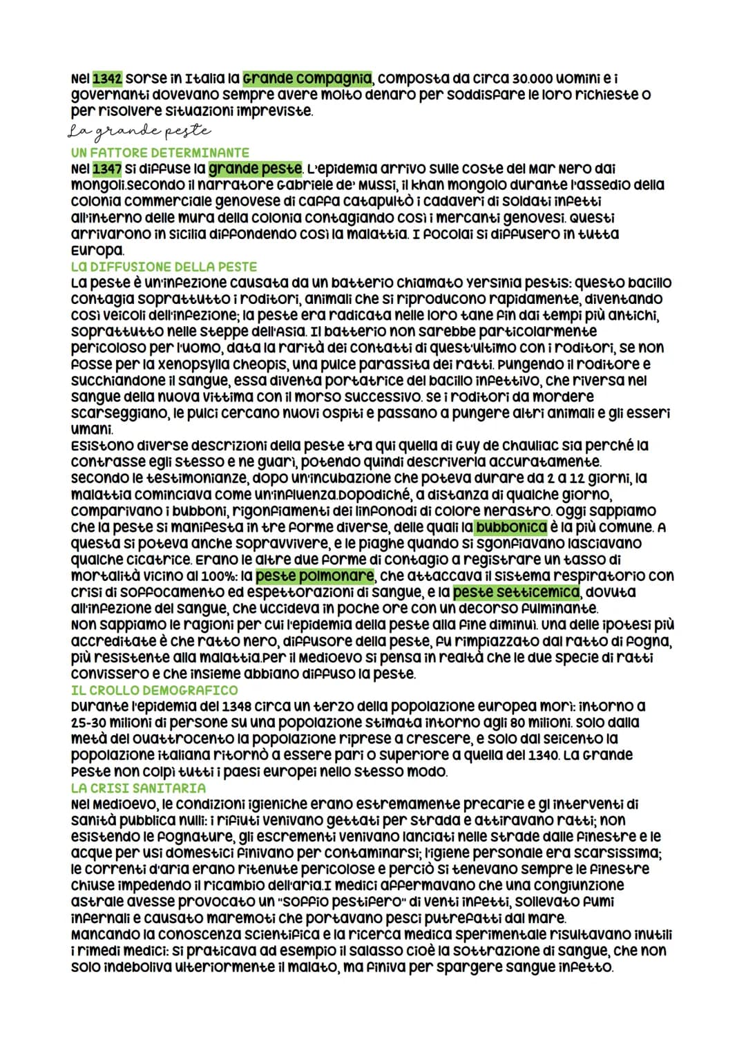 La crisi del trecento
I fattori della crisi
verso la fine del XIII secolo l'espansione economica, in tutto il continente, iniziò a
frenare e