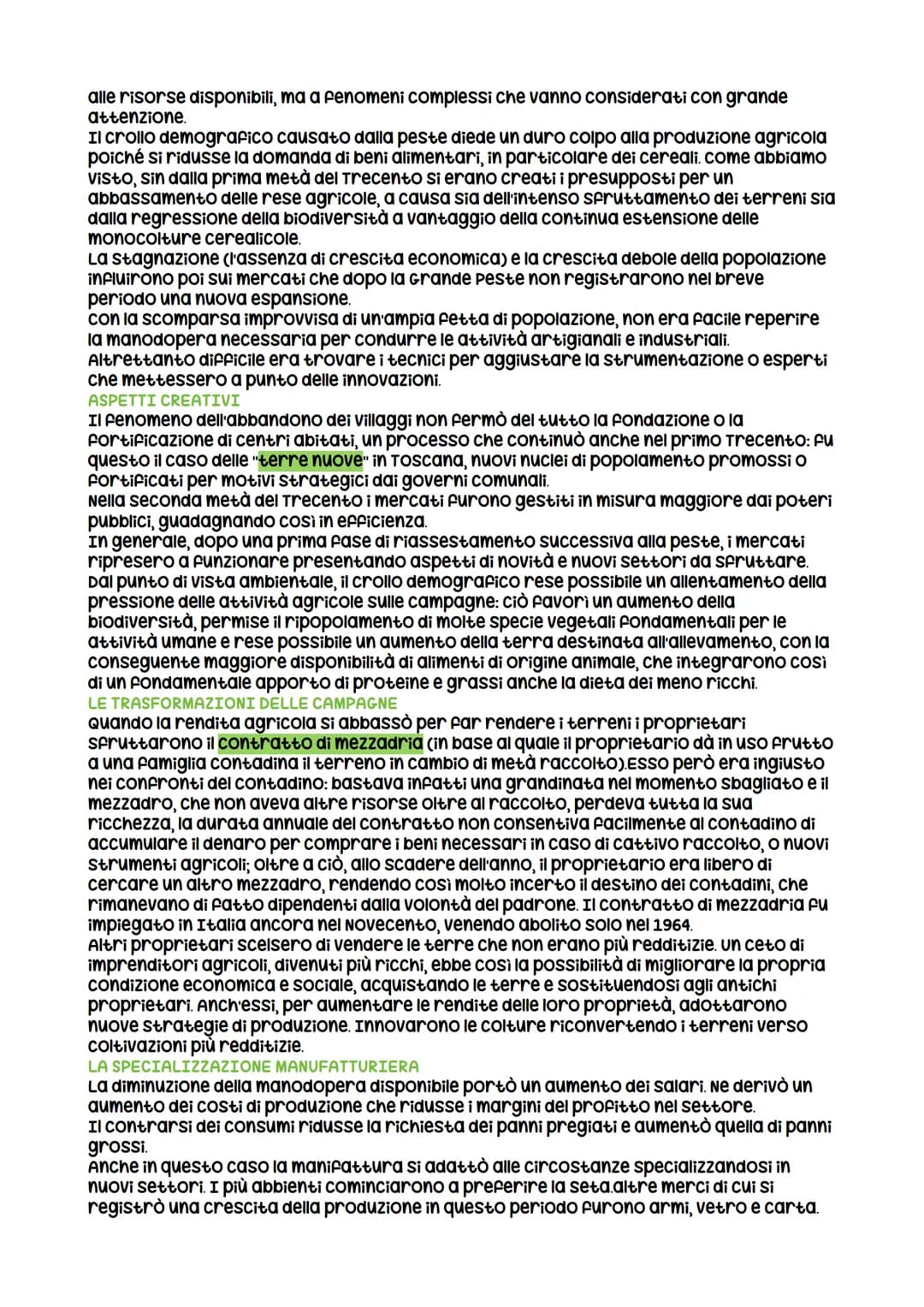 La crisi del trecento
I fattori della crisi
verso la fine del XIII secolo l'espansione economica, in tutto il continente, iniziò a
frenare e
