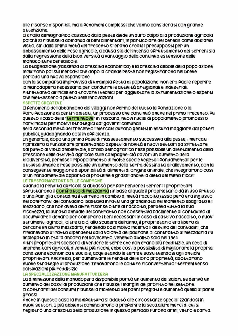La crisi del trecento
I fattori della crisi
verso la fine del XIII secolo l'espansione economica, in tutto il continente, iniziò a
frenare e