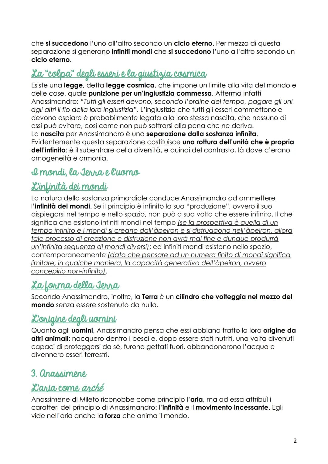 I primi filosofi
La scuola di mileto
L'ambito in cui si impegnano i primi filosofi è quello della ricerca dell'arché, vale a
dire del princi