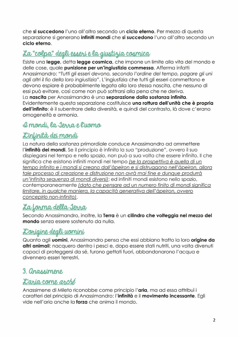 I primi filosofi
La scuola di mileto
L'ambito in cui si impegnano i primi filosofi è quello della ricerca dell'arché, vale a
dire del princi